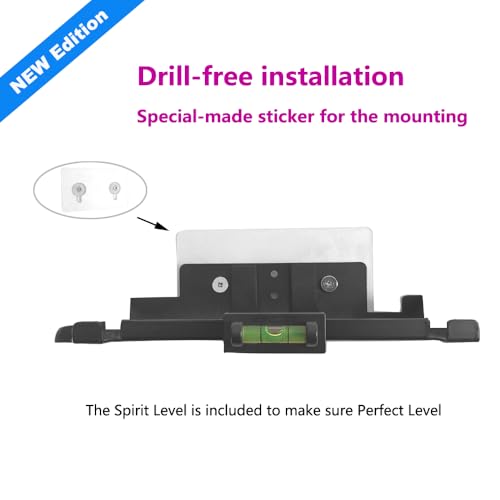 Wall Mount Bracket for Nintendo Switch 2/Switch OLED(Drill Free,Heavy Duty Sticker Installation,Sturdy Metal,5 Game Cards Holder,2 Joy-con Hanger,Easy Install Behind TV,Black)
