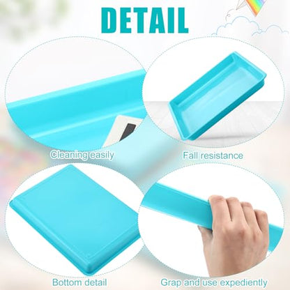 Maitys 15 Pack Plastic Art Trays 12 x 16 Inch Activity Crafts Trays Sensory Tray DIY Projects, Painting, Beads, Jewelry Office Home Organizer Arts and Crafts Supplies(Mint Green) - color: Mint Green