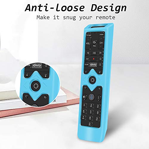 Silicone Protective Case for XFinity Comcast XR15 Voice Control Remote,Remote Case Holder Skin Sleeve for XFinity Remote Controller,[Thicken Layer]Shockproof Bumper Remote Battery Back Cover-Glowblue - color: Glowblue