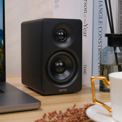 Edifier M60 Multimedia Speaker, 66W RMS Computer Speaker, Black | Bluetooth 5.3, Hi-Res Audio with LDAC, 3" Mid Bass & 1" Tweeter, USB-C AUX Inputs, Compact Desktop Speaker - color: Black