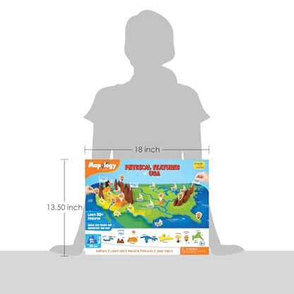 Imagimake Mapology Physical Features of USA, Geography Game for Kid Age 8+ | Educational 3D Jigsaw Puzzle, Learn Mountains, Rivers & Volcanoes, Birthday Gift for Boys & Girls Ages 8,9,10,11,12 Years Old - style: Physical Features of USA