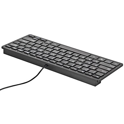 iKKEGOL USB Mini Slim Wired 78 Key Small Super Thin Compact Keyboard for Desktop Laptop PC Win 7 Mac (Black) - color: Black