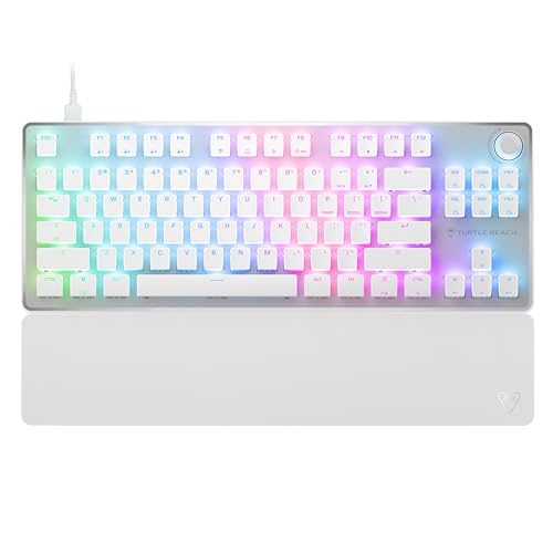 Turtle Beach Vulcan II TKL Pro Hall-Effect Mechanical RGB Gaming Keyboard | Magnetic Switches, Adjustable Actuation, Customizable RGB Keys, Rapid Trigger, Swappable Keycaps, Tenkeyless, White - color: White
