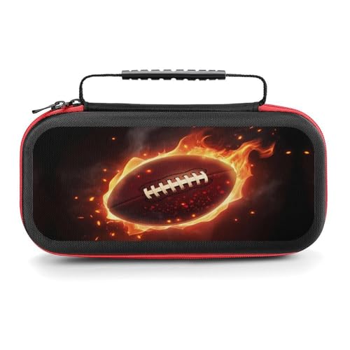 AoHanan Switch Carrying Case Football Ball in Fire And Water Switch Game Case with 20 Games Cartridges Hard Shell Travel Protection Storage for Console & Accessories - color: Football Ball in Fire