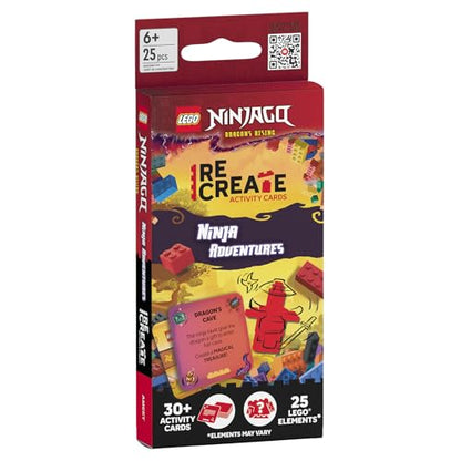 LEGO NINJAGO Recreate Activity Cards – Ninja Adventures | Ninja-Themed Building Game with 30+ Activity Cards & 25 LEGO Elements | Ages 6+ - style: LEGO NINJAGO Ninja Adventures