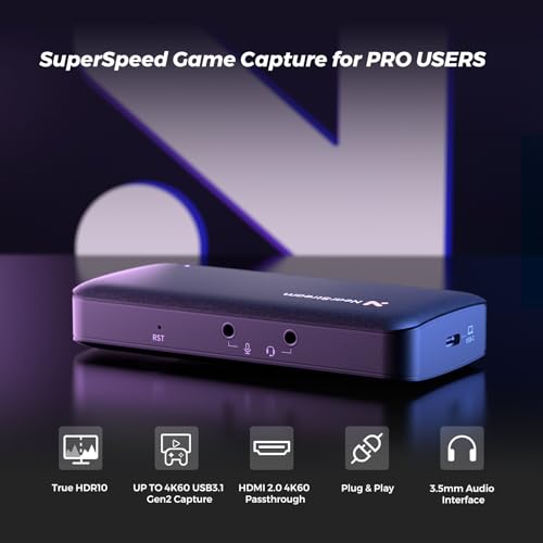NearStream CCD30 USB 3.1 Video Capture Card for Streaming or Recording in 4K60FPS HDR10 or 1080P60FPS HDR10 with Ultra-low Latency, Compatible with Xbox Series X/S, Xbox One, PS5, PS4/Pro,PC/Mac/Linux - style: 4K60 HDR10-CCD30