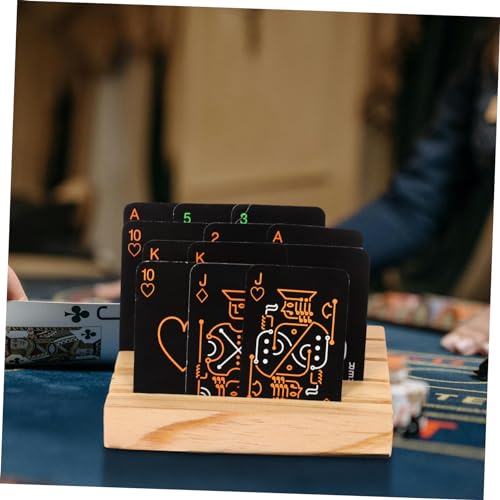 Yardwe Wooden Playing Card Holder Stand for Game Cards Dual Function Storage Rack Hands-Free Organizer for Board Games and Poker and Collectors