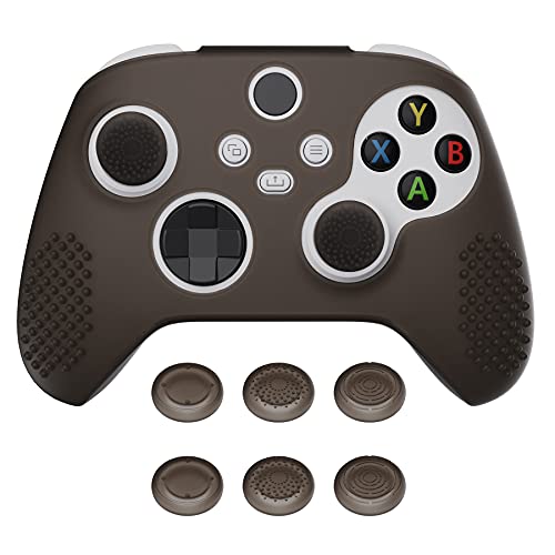 eXtremeRate PlayVital Clear Black 3D Studded Edition Anti-slip Silicone Cover Skin for Xbox Series X/S Controller, Rubber Case Protector for Xbox Core Wireless Controller with Thumb Grip Caps - color: Clear Black