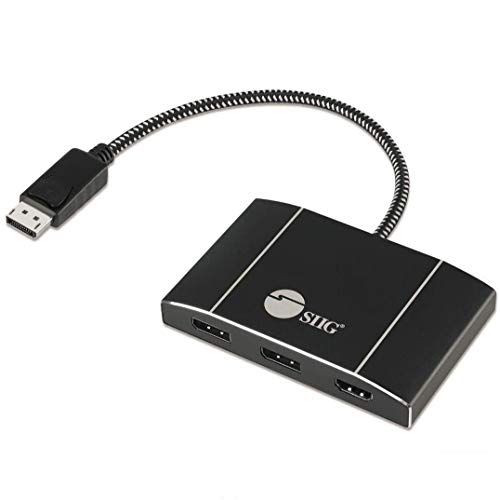 SIIG DisplayPort 1.4 MST Hub 4K60Hz, 2X DP 1x HDMI (CE-DP0N11-S1) | DisplayPort Splitter, DP Multiple Monitor Adapter, Not for MacOS - size: DisplayPort 1.4 to, style: 2x DisplayPort 1x HDMI