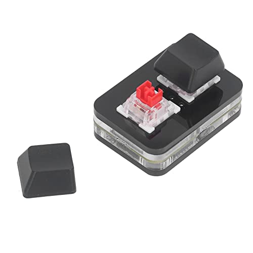 Sanpyl 2 Keys Keyboard, USB Programmable Macro PC Keyboard, Copy Paste Customized Shortcut Combination Key Gaming Keypad, Red Switch (Black)