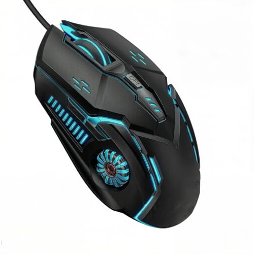 Wired Gaming Mouse, 3200 DPI 6D Wired Optical Mouse, Silent Click 7-Color Breathing Light Ergonomic Gaming Mouse for PC Laptop Office Gaming (Black) - color: Black, size: Silent Click