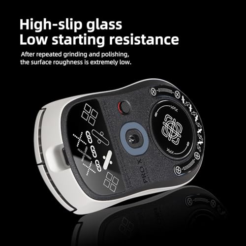 immoenuc Tempered Glass Mouse Skates for Logitech G PRO X Superlight 2C Gaming Mouse, 2.5D Polished Edge Smooth Durable Mouse Feet Replacement (Printing Pattern) - color: Printing Pattern