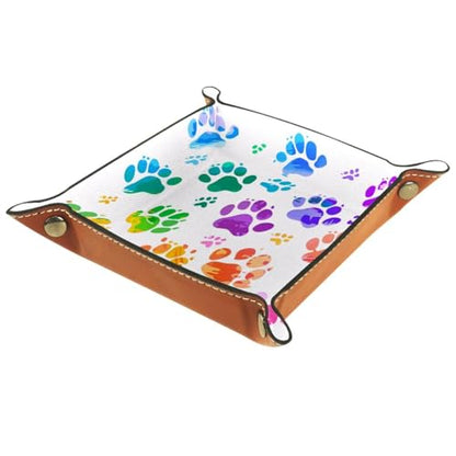 Colorful Dog Paws Dice Tray Dice Rolling Tray Folding Dice Holder for Dice Games, Like RPG, DND and Other Table Games - color: Multi 20