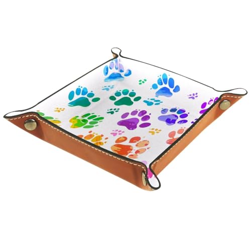 Colorful Dog Paws Dice Tray Dice Rolling Tray Folding Dice Holder for Dice Games, Like RPG, DND and Other Table Games - color: Multi 20
