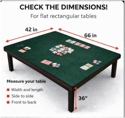 Board Game Mat 42 x 66 nches, Table Cover for Mahjong, Poker, Playing Cards, Tile Games, Dominoes, and RPG - Neoprene Gaming Playmat - color: Green, size: Rectangle 42 x 66 inches