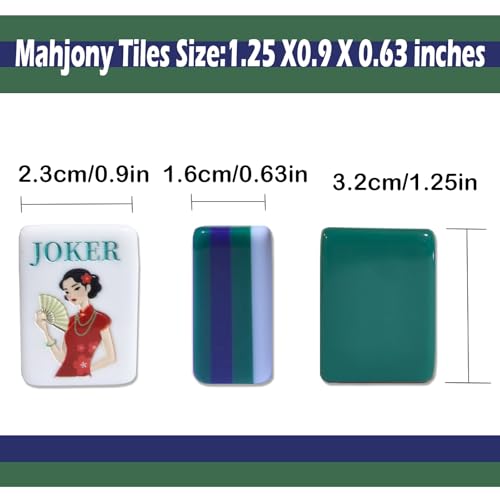 American Mahjong Classical Chinese Design Set 1.2-inch 160 Acrylic High-Grade Mah-Jongg Tiles