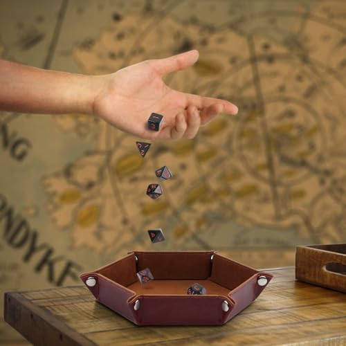 K.T. Fancy Dice Tray 8 Pieces Folding D&D Dice Tray Dice Holder Storage Box for Dice Rolling Tray PU Leather and Velvet. - style: 8 PCS