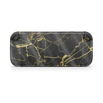 Glossy Glitter Gaming Skin Compatible with Nintendo Switch 2 Console Only - Black Gold Marble - Premium 3M Vinyl Protective Wrap Decal Cover - Easy to Apply | Crafted in The USA by MightySkins - color: Black Gold Marble, size: Switch 2 Console Skin Only,