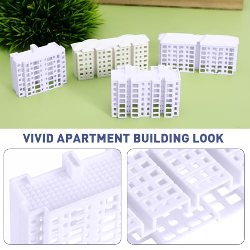 Wakauto Miniature Apartment Building Model 4Pcs Mini Buildings for Diorama Plastic Mini Building Decor for Crafts City Models for Sand Table Layout Home D Cor