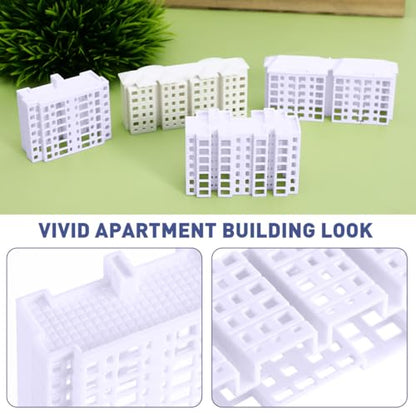 Wakauto Miniature Apartment Building Model 4Pcs Mini Buildings for Diorama Plastic Mini Building Decor for Crafts City Models for Sand Table Layout Home D Cor