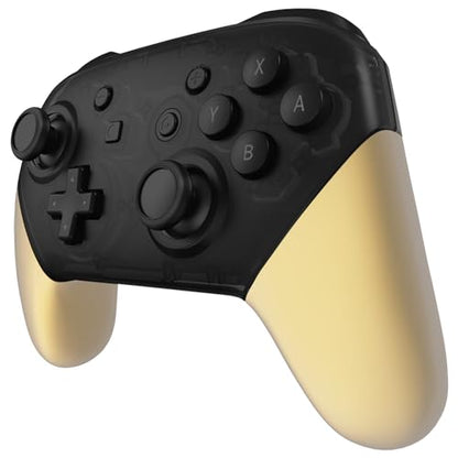 eXtremeRate Metallic Champagne Gold Replacement Handle Grips for Nintendo Switch Pro Controller, Soft Touch DIY Hand Grip Shell for Nintendo Switch Pro - Controller NOT Included - color: Champagne Gold