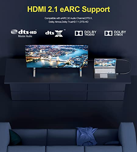 fairikabe HDMI 2.1 Cable 6.6ft, 8K HDMI Cables (2K 240Hz, 4K 120Hz 144Hz, 8K 60Hz) Long Cord, 48Gbps eARC HDR10 HDCP 2. 2 2.3 Braided HDMI Cable for PS5, Nintendo Switch, Xbox Series X, Apple TV Box