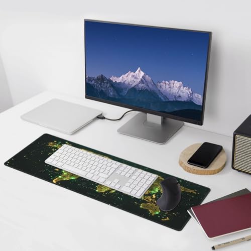 Extended Gaming Mouse Pad, Large Mouse Mat, XL Desk Pad for Keyboard and Mouse, Non-Slip Rubber Base & Stitched Edges for Gamer Office 31.5x11.8 in - color: 2