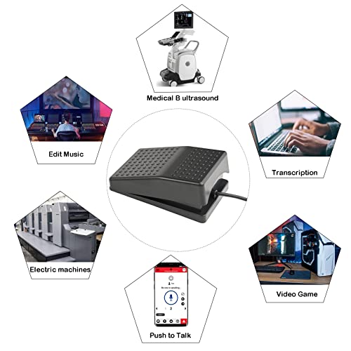 iKKEGOL Upgraded USB Foot Switch Single Pedal Mechanical Control Footswitch Map Mouse Keyboard Hotkey Combination Key Press Simulator Program Page Turner Game Transcription HID
