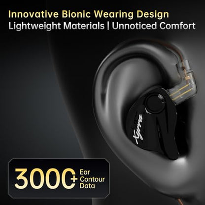CCA Xyrra Dual Driver in-Ear Monitor Headphones,1DD+1BD HiFi IEM Earphones,Wired Gaming Earbuds for Gamers Musicians - color: Black, style: With Mic,3.5mm