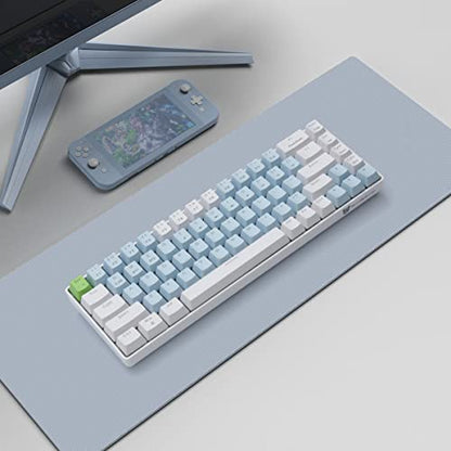 Qisan Mechanical Gaming Keyboard Dual Mode 2.4G/BT Wireless Keyboard with Blue Switch Mini Design (60% Keyboard) 68 Keys Computer Keyboard US Layout | Gaming Pc | Wireless Gaming Keyboard - color: Blue Switch Blue & White Combo Color