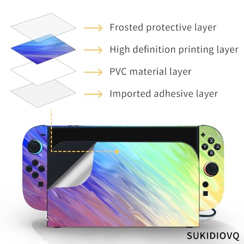for Nintendo Switch 2 Skin Wrap Cover Decal Sticker Wrap Vinyl Mixed-Color Pattern (Blue-Green) - color: Blue-Green