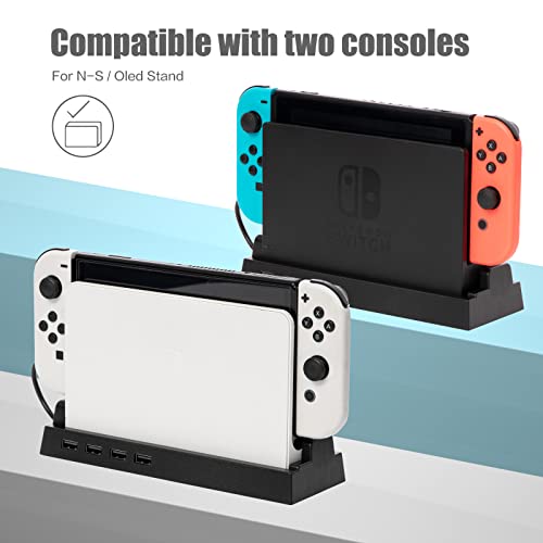 USB Hub for Nintendo Switch Dock – 4-Port USB Controller Expansion Adapter, Powered USB Hub Switch Nintendo for Multiplayer Gaming & Safe Charging – Not Compatible with Nintendo Switch 2
