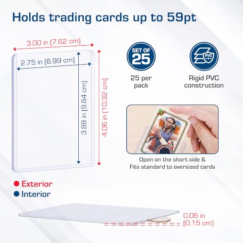 BCW 59 PT Thick Card Top Loaders | Protective Thick Toploaders for Trading Cards Up to 59PT | Rigid Card Toploader for Memorabilia & Collectibles | 1 Pack - color: 59 Pt. / 1.5 Mm