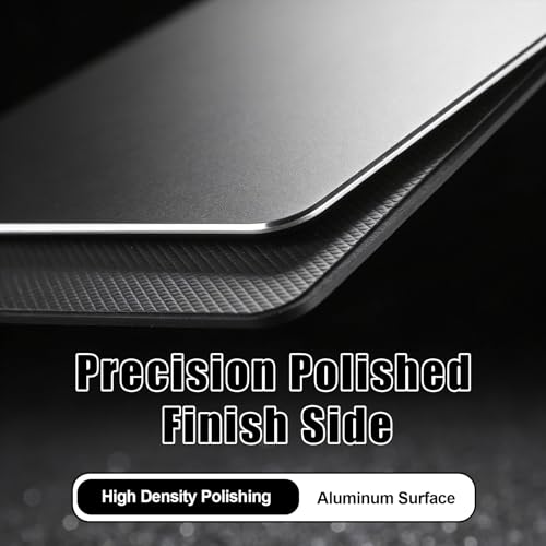 Hard Metal Mouse Pad for Desk, Aluminum Mouse Pad with Stable Rubber Base, Firm Mousepad Gaming Mousepad No Smell Waterproof Fast and Accurate Mouses Control for Travel and Home Office (Black)