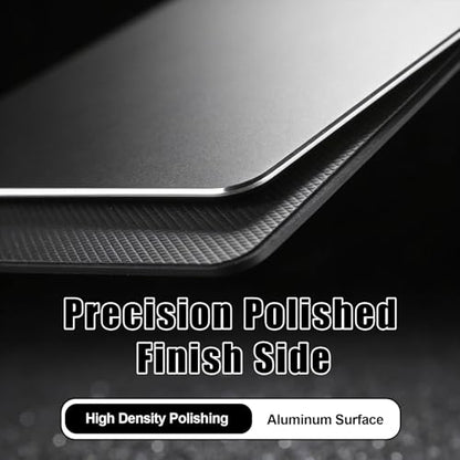 Hard Metal Mouse Pad for Desk, Aluminum Mouse Pad with Stable Rubber Base, Firm Mousepad Gaming Mousepad No Smell Waterproof Fast and Accurate Mouses Control for Travel and Home Office (Black)