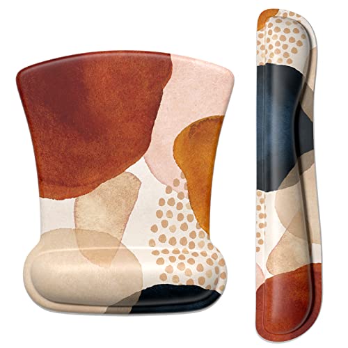 ITNRSIIET Mouse Pad Wrist Support Keyboard Wrist Rest Pad Ergonomic Mousepad Non-Slip Memory Foam Keyboard Pad Easy Typing Pain Relief Perfect for PC Laptop Gaming Office, Abstract Art Style - color: Abstract Art Style