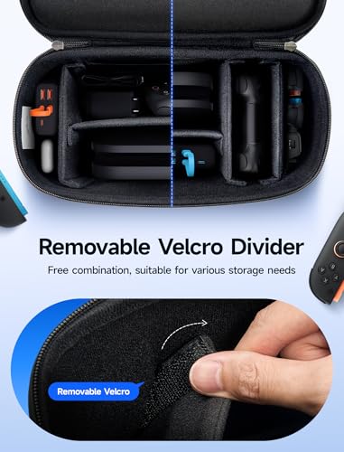 JSAUX All-in-One Carrying Case for Nintendo Switch 2 / ROG Xbox Ally / Ally X, Travel Storage Bag Fits Dock, Pro Controller and Accessories, Holds Switch 2 with Protective Case, Large Capacity–Black