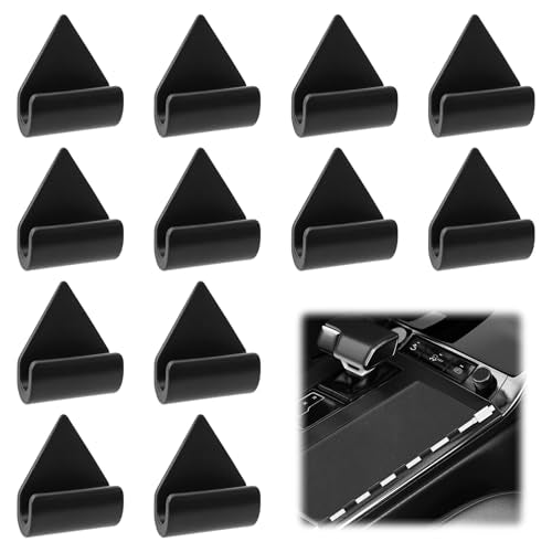 12 PCS Car Cable Clips, No Glue Cable Management Clips, Triangle Car Trim Cable Clips, Wire Organizer Cord Holder for USB Charging Cable, Console, Dash Cams