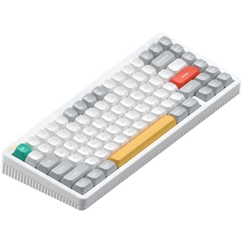 NuPhy Halo V2 IO Wireless Mechanical Keyboard with PBT Keycaps,Hot Swappable Custom Gaming Keyboard,Aluminum Alloy Frame,RGB Backlit,Gasket Structure,BT5.0/USB-C/2.4GHz Low Latency Office Keyboards - color: 75% Layout White, size: Blush Max Switch