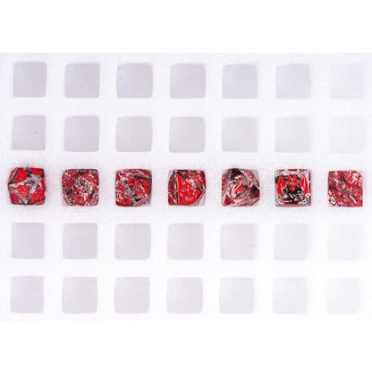 Cusdie 7-Piece Sharp Edges DND Dice Set with Dragon Pattern - Perfect for Tabletop RPGs Board Games Gifting and Collecting(Transparent Red with Balck Smoke) - color: Dragon Pattern Tr/R