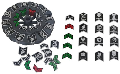 MTG Abilities Keywords Counter Wheel, Black Token Tracker 7.5 inch Diameter,123-Piece Keyword and Life Counter Bulk Tokens MTG, TCG, Cards Gaming Accessories - color: Black