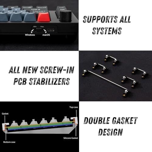 Keychron Q65 Wired 65% Layout Compact Mechanical Keyboard with Knob, Hot-Swappable QMK/VIA Gaming Keyboard Aluminum CNC 1000 Hz Polling Rate Compatible with Mac Windows Linux-Gateron Brown Switch - color: Black-Brown Switch