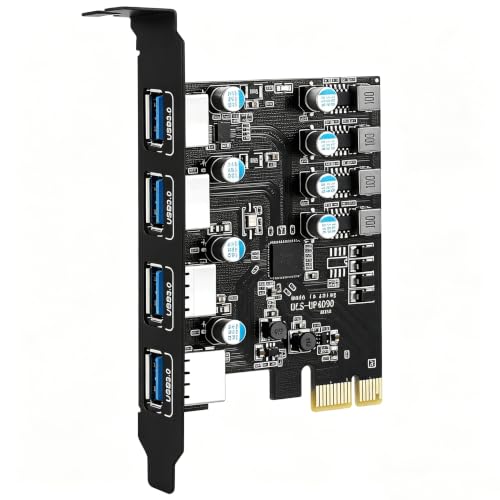 Sinefine 4 Ports PCI-E to USB 3.0 Expansion Card (4 USB Type-A), PCI Express (PCIe) Expansion Card for Desktop PC Support Windows7/8//10/11 - size: 4 USB A Ports