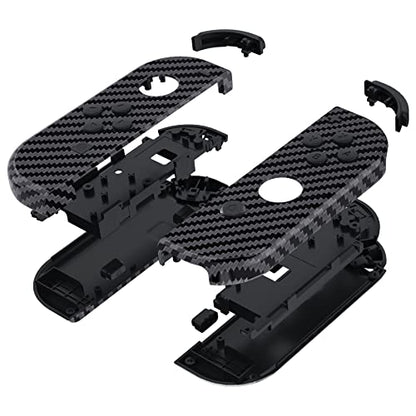 eXtremeRate DIY Replacement Shell Buttons for Nintendo Switch & Switch OLED, Graphite Carbon Fiber Soft Touch Housing with Full Set Button for Joycon Handheld Controller - Console Shell NOT Included - color: Graphite Carbon Fiber