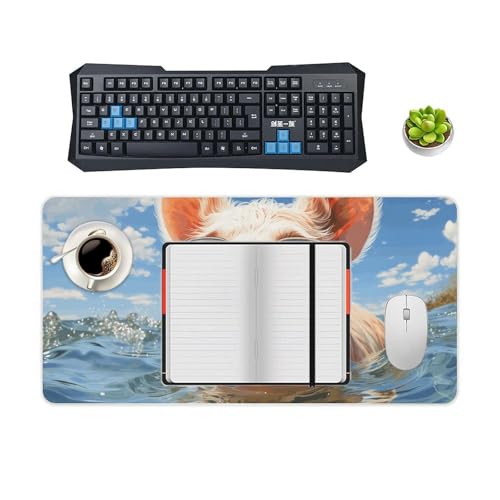 Blue Water Pets Desk Pad Protector Non-Slip Gaming Desk Mat Waterproof Desktop Mat for Keyboard and Mouse Large Mousepad Smooth Writing Pad for Home Office Work(23.6 X 13.8)