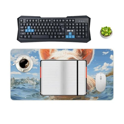Blue Water Pets Desk Pad Protector Non-Slip Gaming Desk Mat Waterproof Desktop Mat for Keyboard and Mouse Large Mousepad Smooth Writing Pad for Home Office Work(23.6 X 13.8)