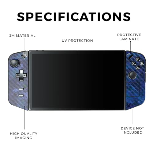 Carbon Fiber Gaming Skin Compatible with Lenovo Legion Go - Blue Ice - Premium 3M Vinyl Protective Wrap Decal Cover - Easy to Apply | Crafted in The USA by MightySkins - color: Blue Ice, style: Carbon Fiber Textured Finish