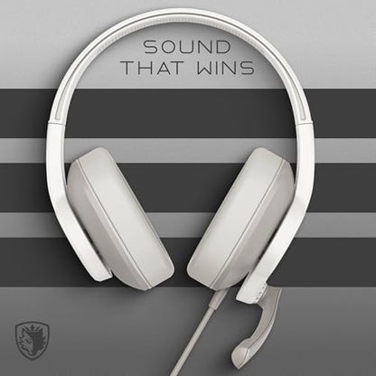 Sades Upower SA-703 Wired Gaming Headset with 40mm Drivers, Omni-Directional Mic, Lightweight Comfort, 3.5mm Dual Plug – Multi-Platform (Grey) - color: Gold