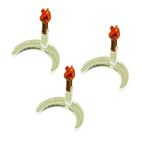 LITKO Light Bearer | Compatible with D&D & Pathfinder | Amber Torch | Set of 3 | Cradles 25mm (1-inch) round base | Laser-cut fluorescent flame | RPG dungeon & crypt marker | Glue assembly - style: Torch Bearer