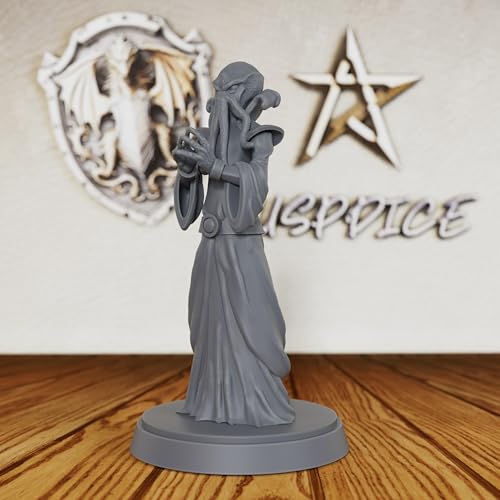 AUSPDICE Mindflayer Monster, 28mm Tabletop Unpainted DND Miniatures-AS234 | Fantasy Role Playing Figurine for Dungeons and Dragons, TTRPG Games, Psionic Encounters, Horror Scenarios and RPG Accessories